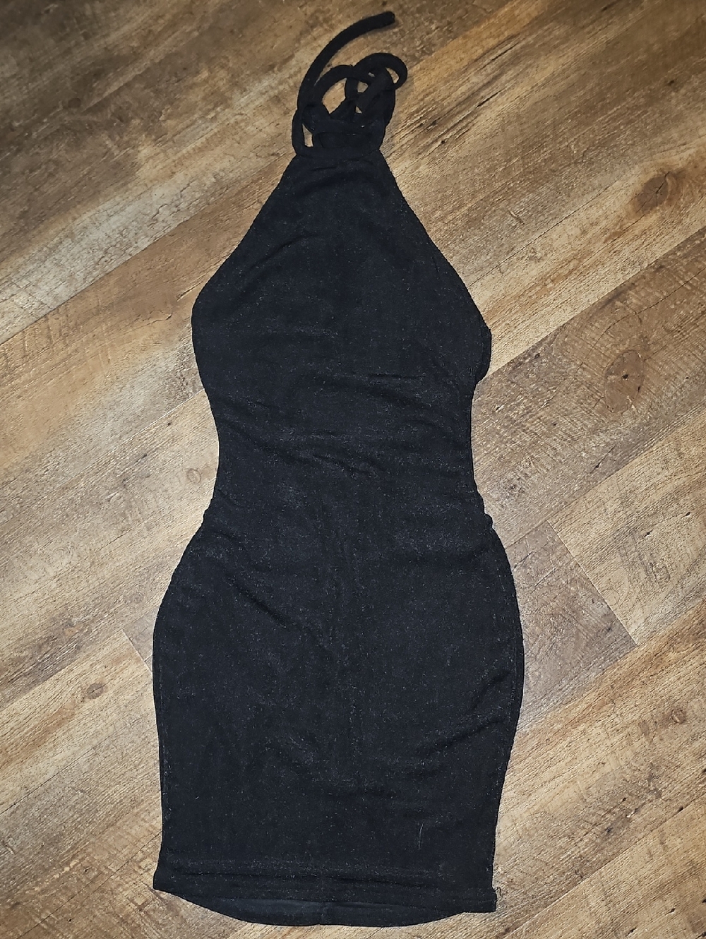 privy Black Halter Mini Dress